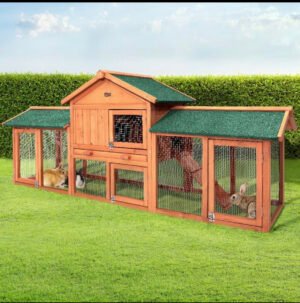 Rabbit Hutch,  Chicken Coop,  Guinea Pig Cage,  220cm x 52cm x 84cm