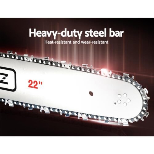 Chainsaw Petrol 62cc   22" Bar  Commercial E-Start Pruning Chain Saw