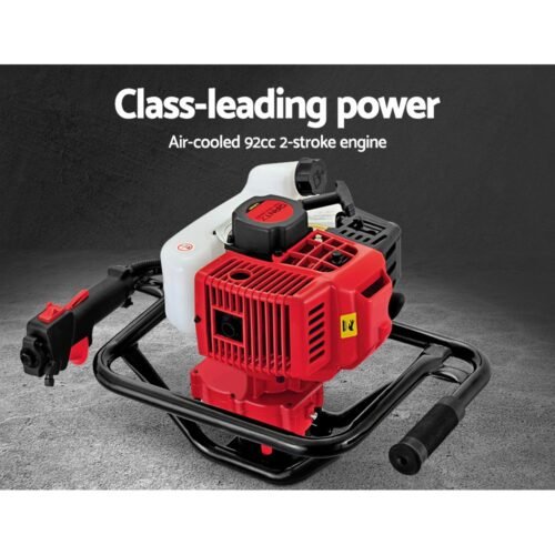 Giantz 92cc Post Hole Digger with Extension Auger Bits