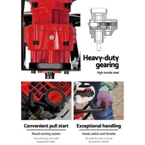 Giantz 92cc Post Hole Digger with Extension Auger Bits