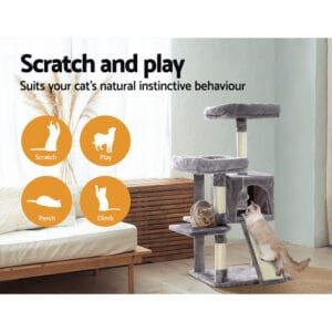 i.Pet 103cm Cat Scratching Tower -  Grey