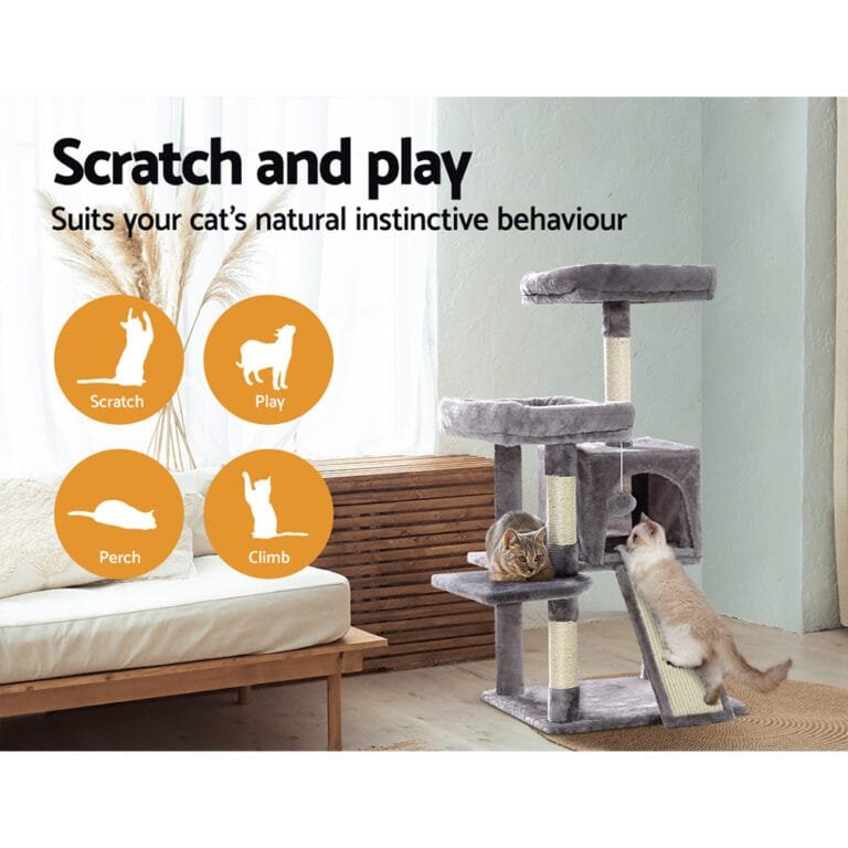 i.Pet 103cm Cat Scratching Tower -  Grey