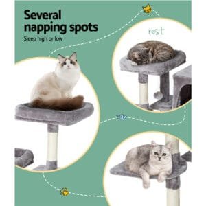 i.Pet 103cm Cat Scratching Tower -  Grey