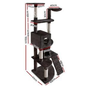 i.Pet  193cm Cat Scratching Tower  Grey