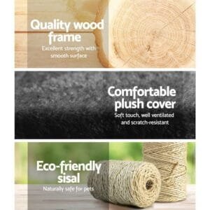 i.Pet  193cm Cat Scratching Tower  Grey