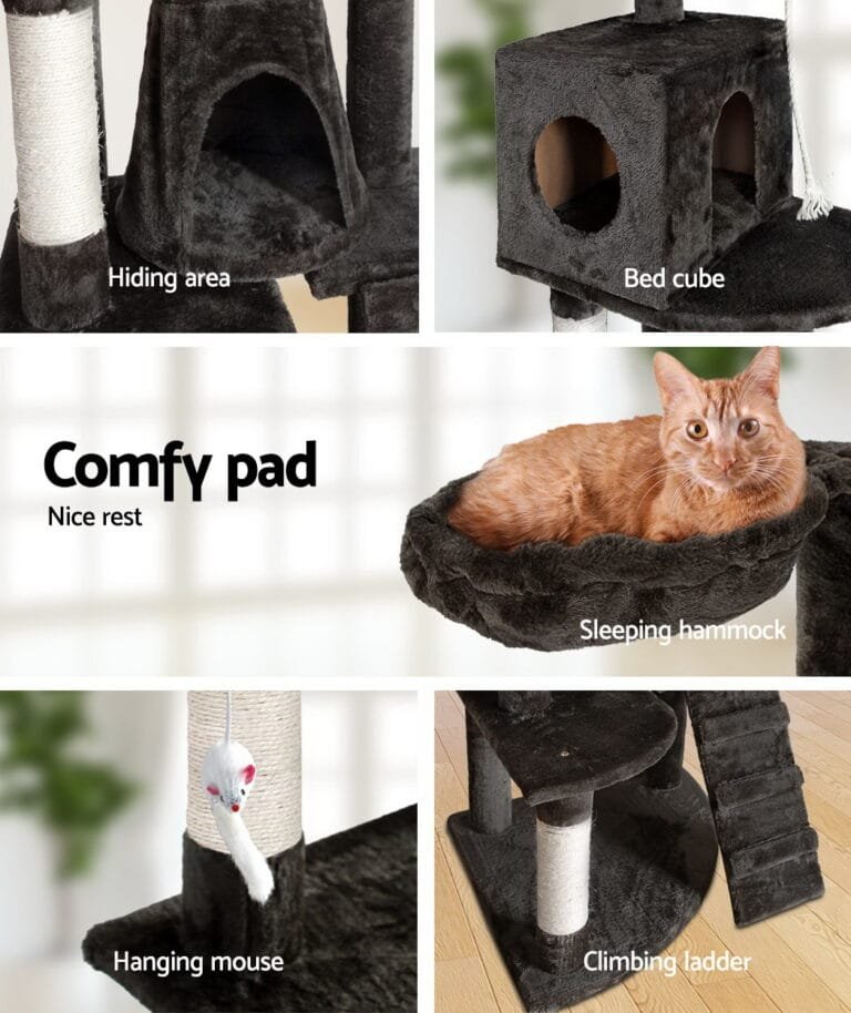 i.Pet  193cm Cat Scratching Tower  Grey