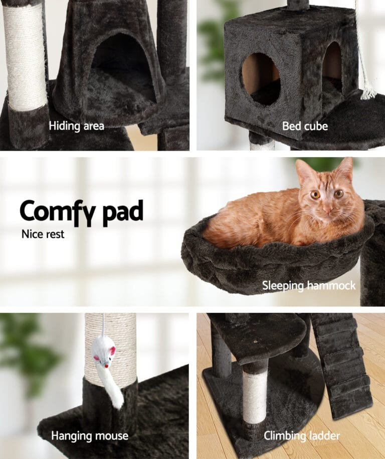 i.Pet  193cm Cat Scratching Tower  Grey