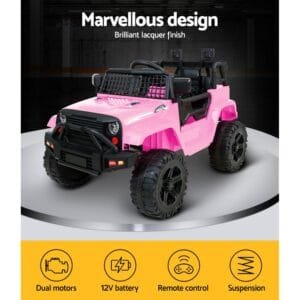 Rigo Kids Electric Ride On Car Jeep - Pink