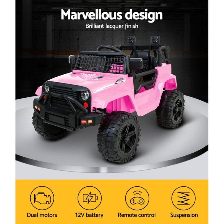 Rigo Kids Electric Ride On Car Jeep - Pink