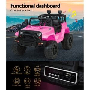 Rigo Kids Electric Ride On Car Jeep - Pink