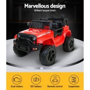 Rigo Kids Electric Ride On Car Jeep - Red