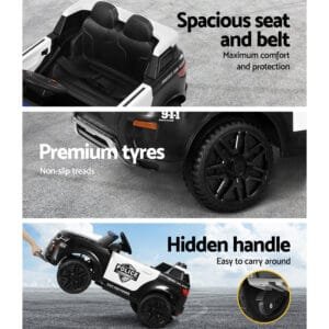 Rigo Electric Ride On Police Car  Black