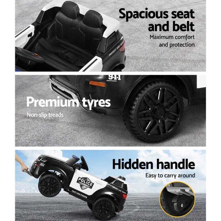 Rigo Electric Ride On Police Car  Black