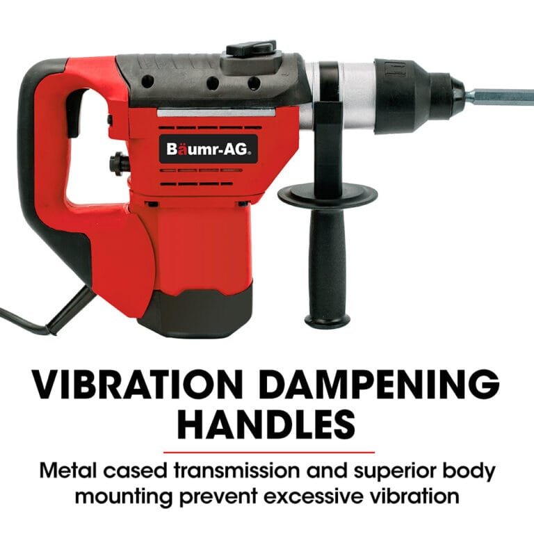 Baumr-AG 1500W Pro-Grade Electric Rotary Jackhammer Drill, with 2 Bonus Chisels, 3 Drill Bits