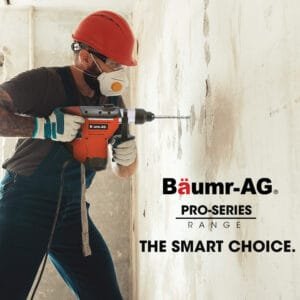 Baumr-AG 1500W Pro-Grade Electric Rotary Jackhammer Drill, with 2 Bonus Chisels, 3 Drill Bits