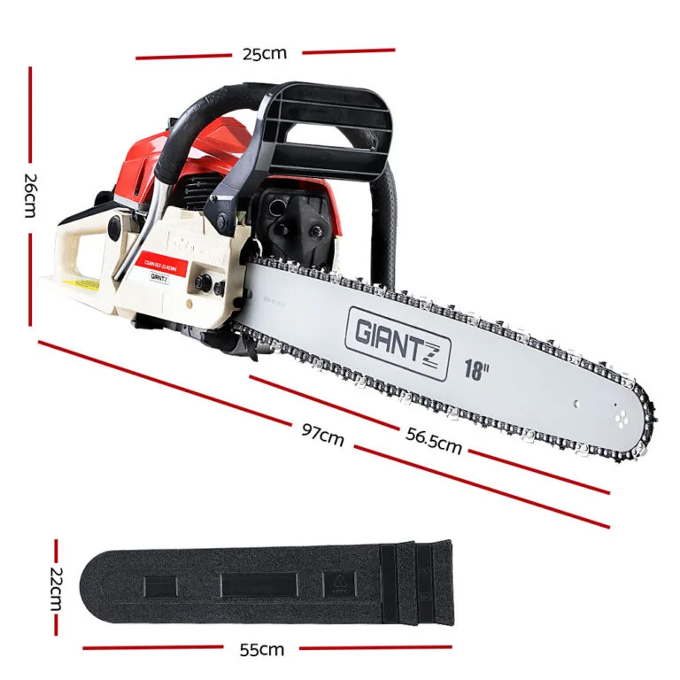 45CC Petrol Chainsaw – 18" Bar, Easy Start, Tree Pruning & Cutting