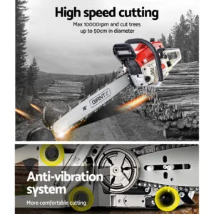 45CC Petrol Chainsaw – 18" Bar, Easy Start, Tree Pruning & Cutting