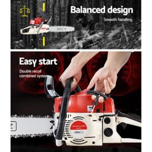75CC Petrol Chainsaw – 18" Bar, Commercial Grade, Easy Start, Tree Pruning & Cutting