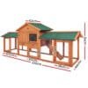 Rabbit Hutch, Chicken Coop  220cm x 44cm x 84cm