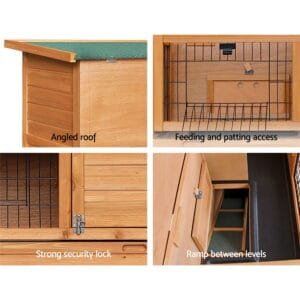 PET-GT-RHT1240-5155-03.jpg Rabbit Hutch Chicken Coop 91.5cm x 45cm x 82cm