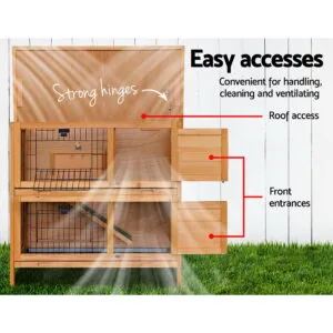 Rabbit Hutch Chicken Coop 91.5cm x 45cm x 82cm
