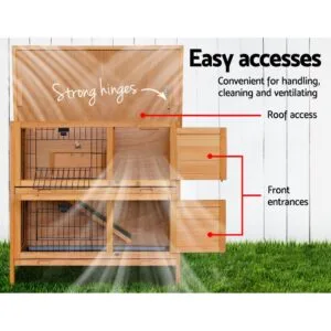 Rabbit Hutch Chicken Coop 91.5cm x 45cm x 82cm