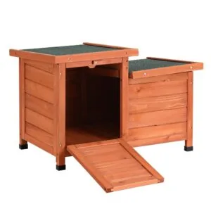 PET-CH-2DOOR-BR-185543-02.jpg i.Pet Outdoor Cat House, Rabbit Hutch, Wooden Shelter