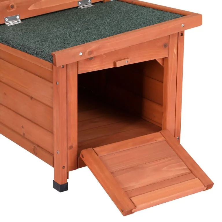PET-CH-2DOOR-BR-185543-04.jpg i.Pet Outdoor Cat House, Rabbit Hutch, Wooden Shelter