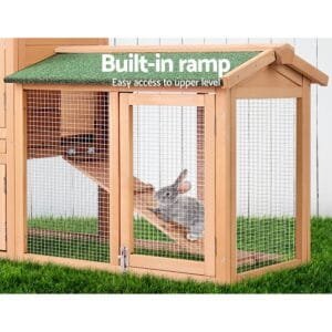 i.Pet Rabbit Hutch Chicken Coop 138cm x 44cm x 85cm