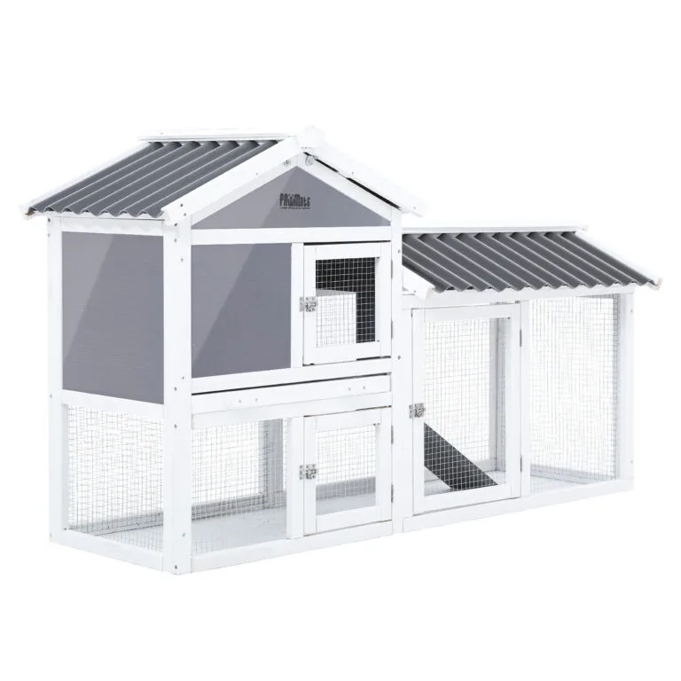 Rabbit Hutch Chicken Coop Two Storey 147cm x 43cm x 85cm