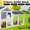 Rabbit Hutch Chicken Coop Two Storey 147cm x 43cm x 85cm