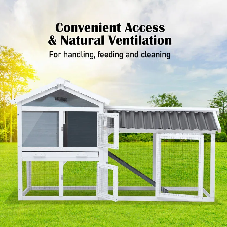 Rabbit Hutch Chicken Coop Two Storey 147cm x 43cm x 85cm