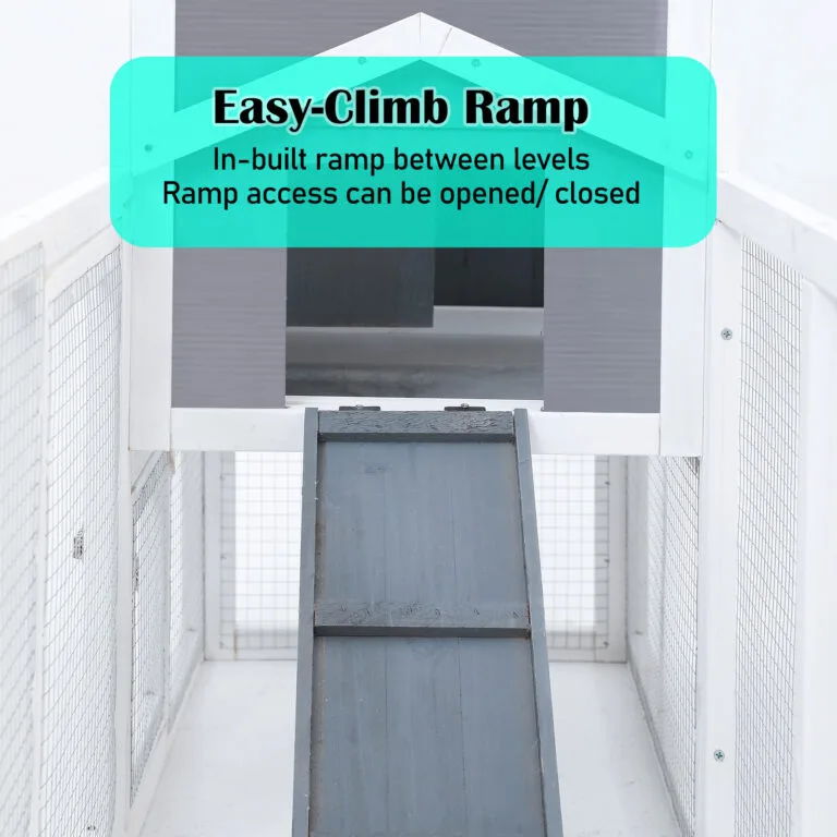 Rabbit Hutch Chicken Coop Two Storey 147cm x 43cm x 85cm