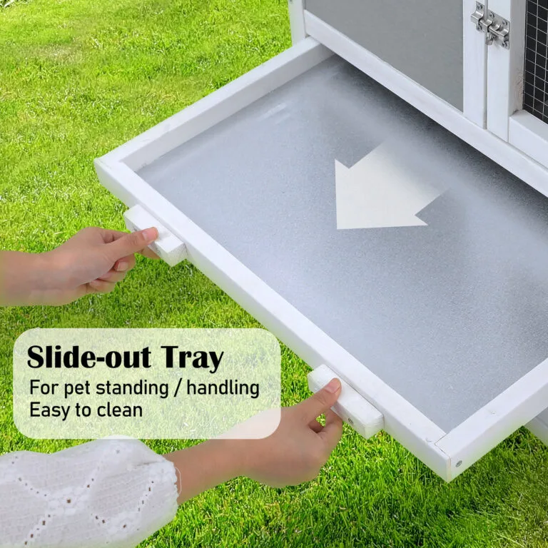 Rabbit Hutch Chicken Coop Two Storey 147cm x 43cm x 85cm