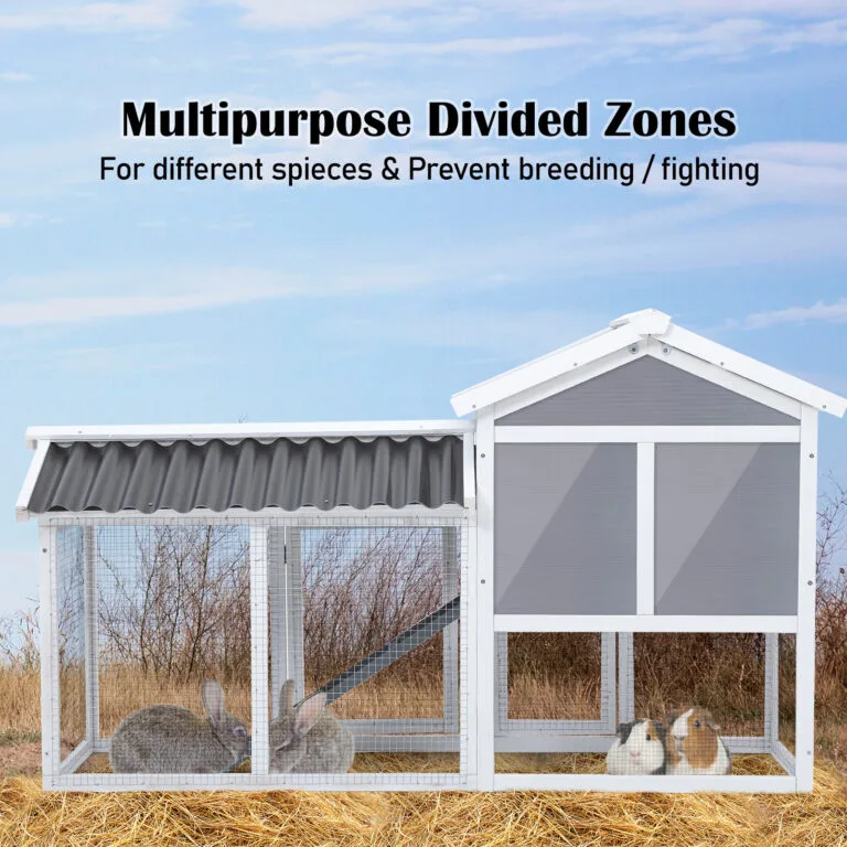 Rabbit Hutch Chicken Coop Two Storey 147cm x 43cm x 85cm