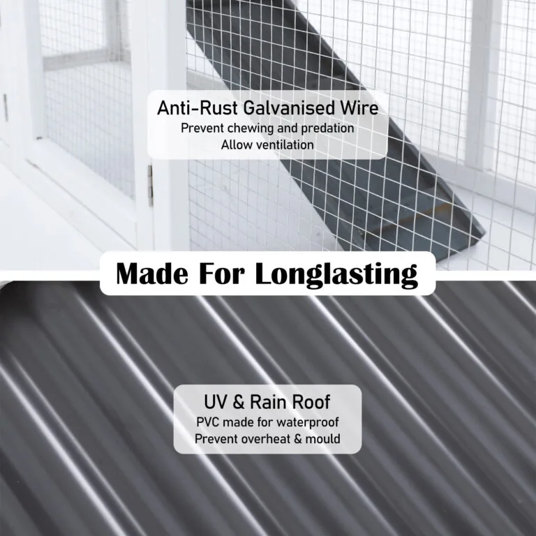 Rabbit Hutch Chicken Coop Two Storey 147cm x 43cm x 85cm