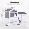 Rabbit Hutch Chicken Coop Two Storey 147cm x 43cm x 85cm