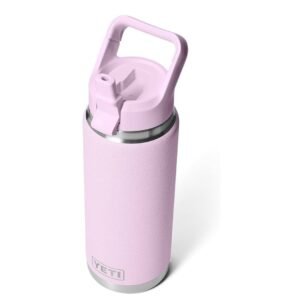 YETI Rambler 26 oz Bottle, Vacuum Insulated, Stainless Steel with Color Matching Straw Cap, Cherry Blossom