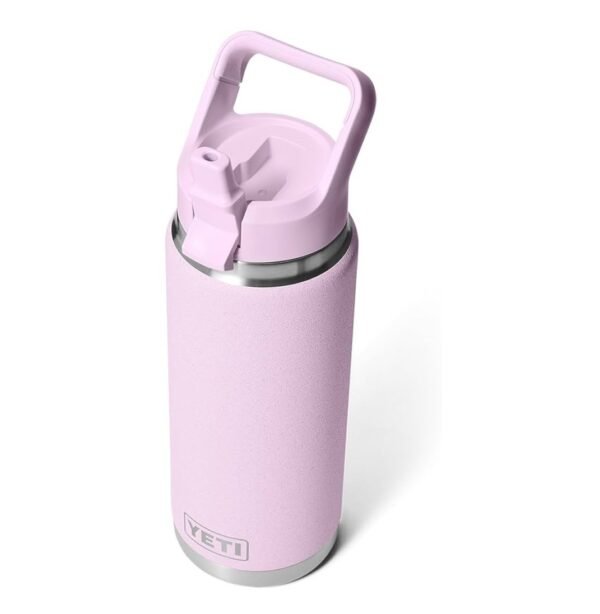YETI Rambler 26 oz Bottle, Vacuum Insulated, Stainless Steel with Color Matching Straw Cap, Cherry Blossom