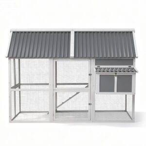 PET-CH-P213-GR-AB-202512091632-02.jpg Chicken Coop, Rabbit Hutch, Chook House with Run 213cm X 176cm X 152cm
