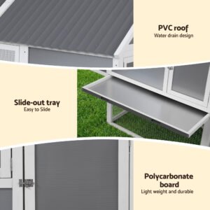 PET-CH-P213-GR-AB-202512091632-05.jpg Chicken Coop, Rabbit Hutch, Chook House with Run 213cm X 176cm X 152cm